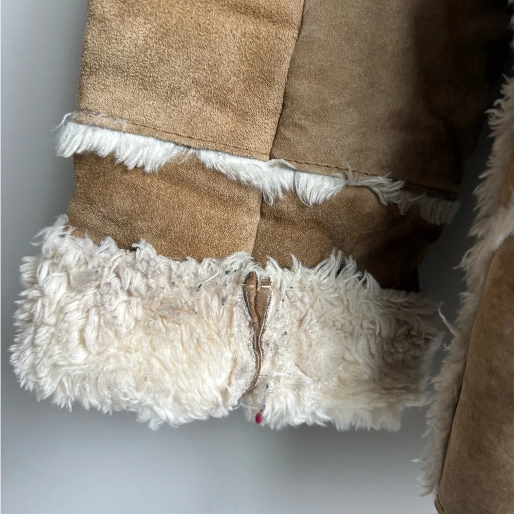 Vintage Y2K XOXO Suede Shearling Jacket Medium